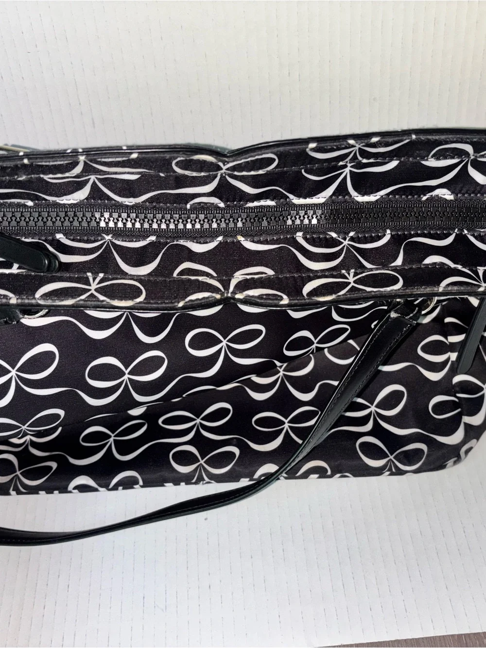 Kate Spade Black and White Bow large Tote